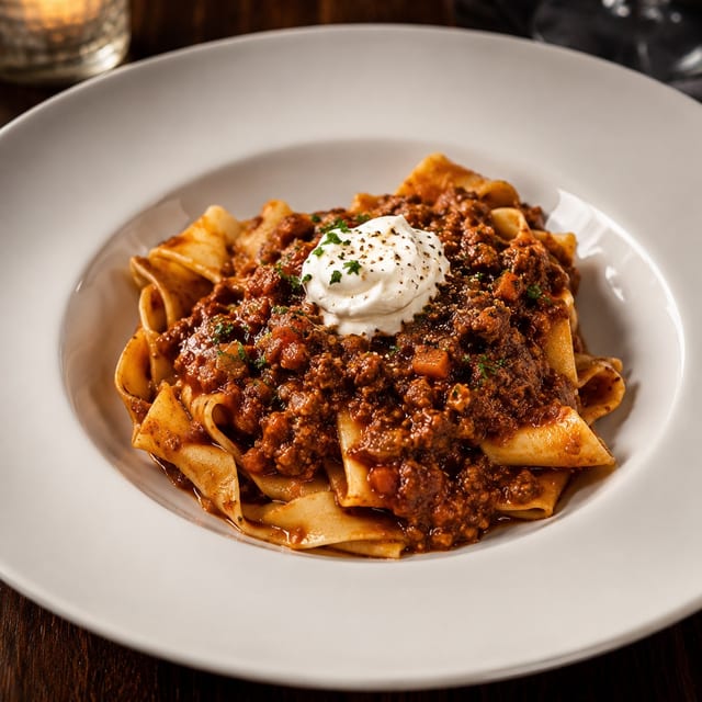 Pappardelle Bolognese.